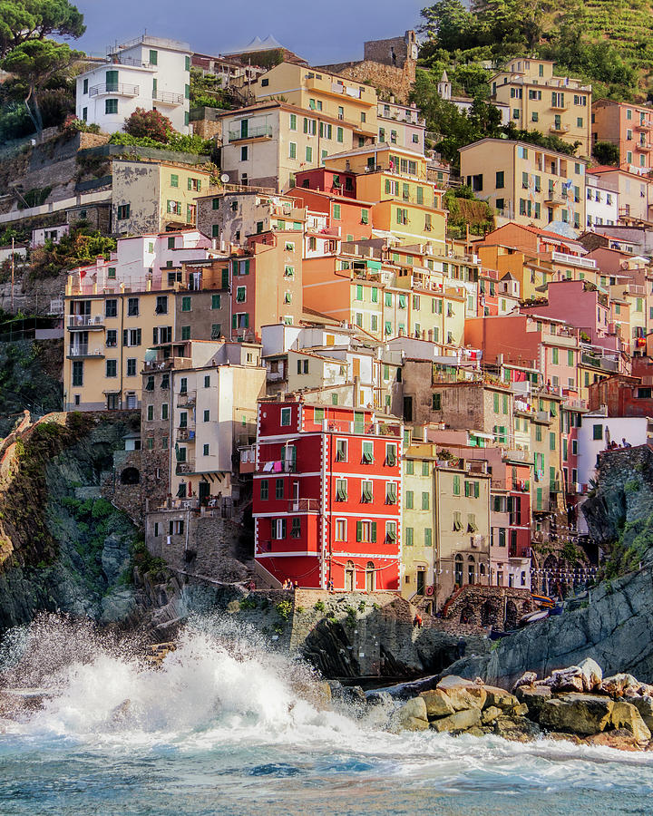 Architecture Photograph - Coastal Riomaggiore, Cinque Terre, Italy by Mark Coran