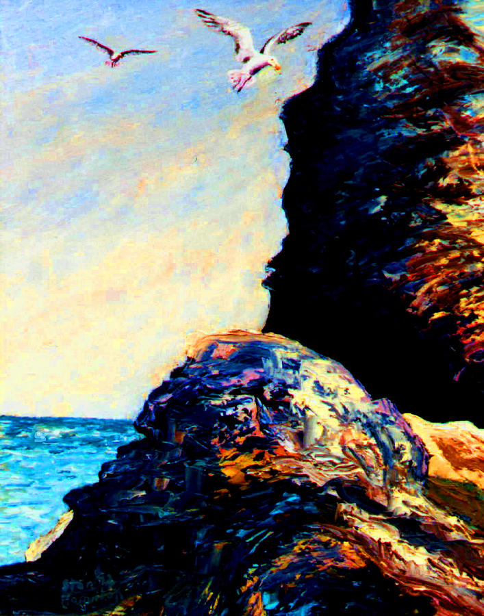 Coastal Rocks Painting by Ston Hamilton