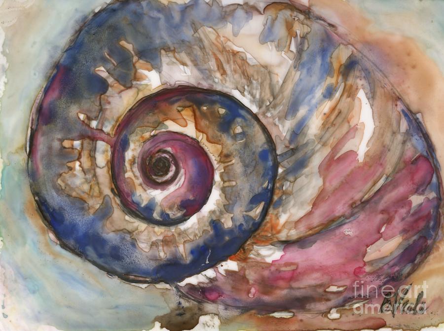 Snail Painting - Coastal Snail by Bev Veals