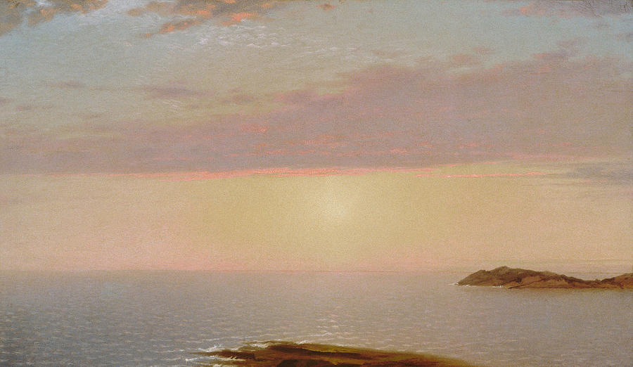 John Frederick Kensett Painting - Coastal Sunset by John Frederick Kensett