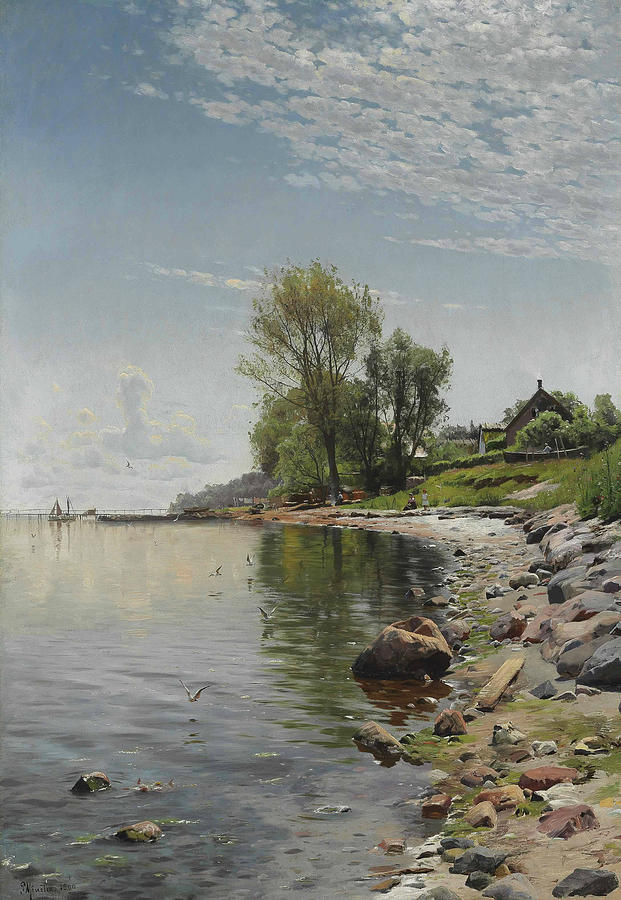 Coastal View Painting by Peder Monsted