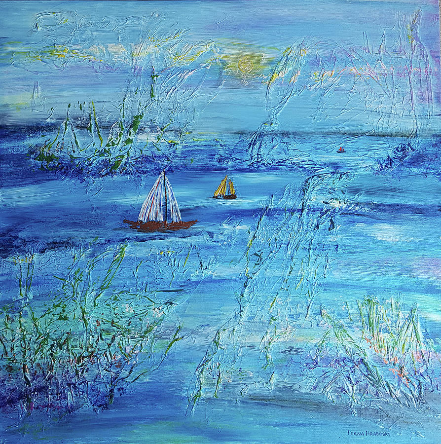 Coastal Waterways Painting by Diana Hrabosky