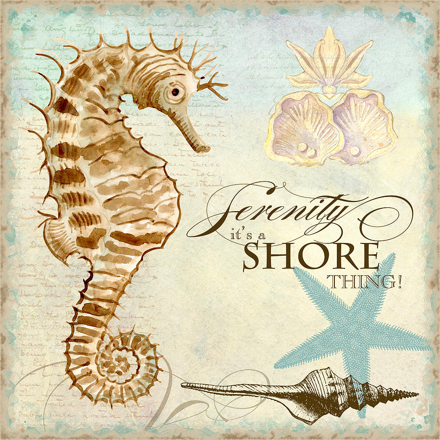 Seahorse Painting - Coastal Waterways - Seahorse Serenity by Audrey Jeanne Roberts