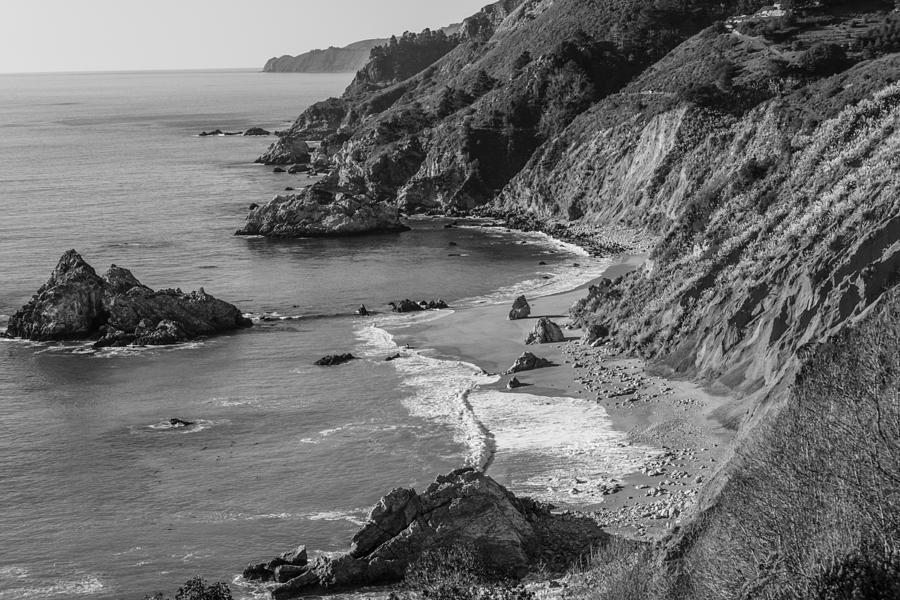 Coastline in California Black and White  Photograph by John McGraw