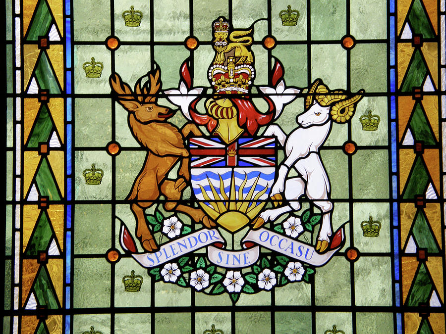 Coat of Arms of British Columbia Glass Art by Photographer Makaristos