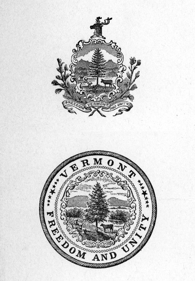 Coat Of Arms Of The State Of Vermont Photograph by Everett