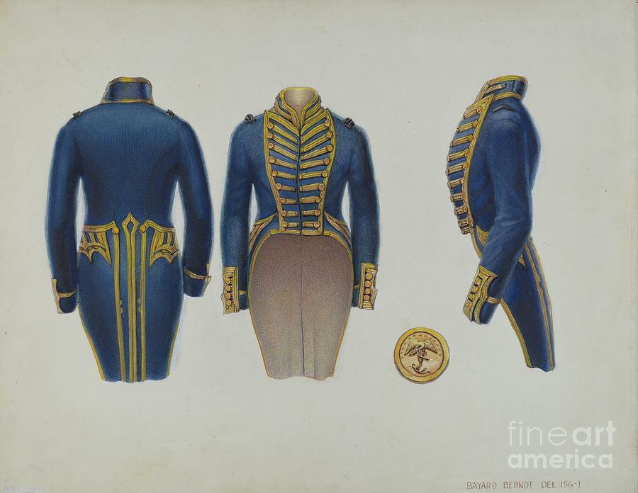 Coat Of Naval Lieutenant Drawing by B. Berndt And Gordon Saltar - Fine ...