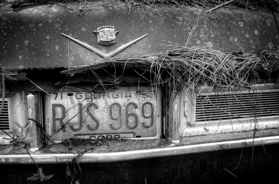 Car Photograph - Cobb County Cadillac In Black and White by Greg and Chrystal Mimbs