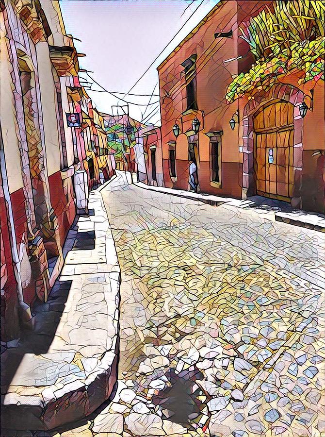 San Miguel De Allende Photograph - Cobbled Street by Mary McGrath
