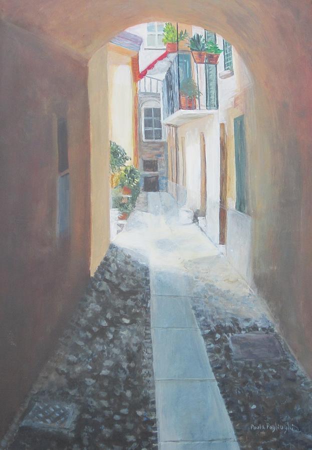 Cobblestone Alley Painting by Paula Pagliughi