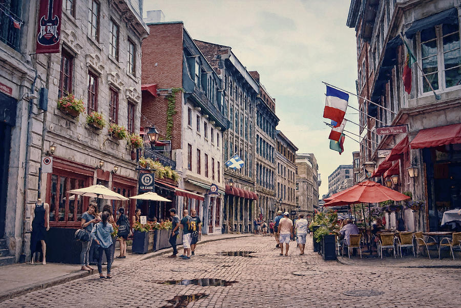 Cobblestone Streets In Old Montreal  Photograph by Maria Angelica Maira