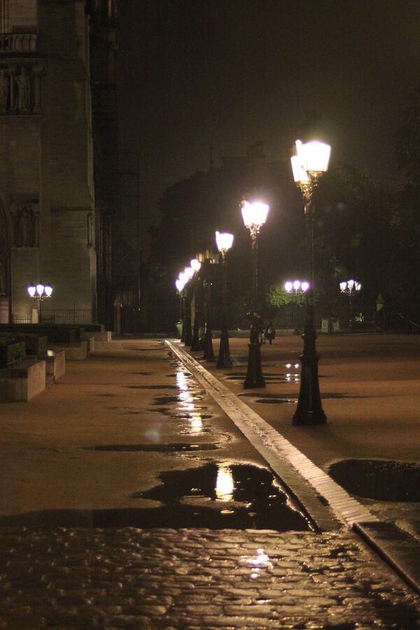 Cobblestones and Street Lamps Photograph by Mauverneen Zufa Blevins