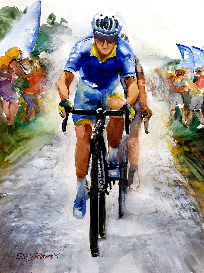 Cobblestones Le Tour de France Painting by Shirley Peters