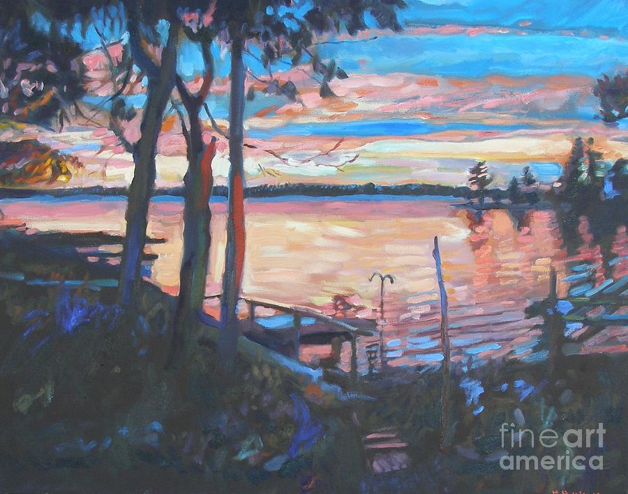 Cobbossee Painting by Marc Poirier