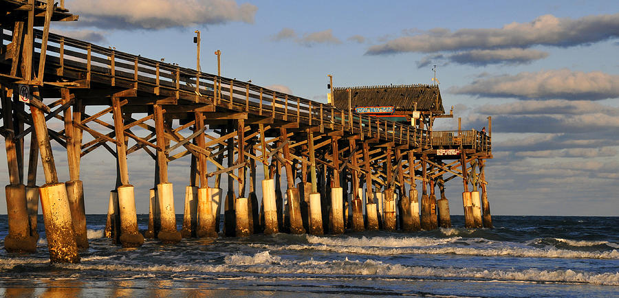 Coca Beach Pier winter Photograph by David Lee Thompson