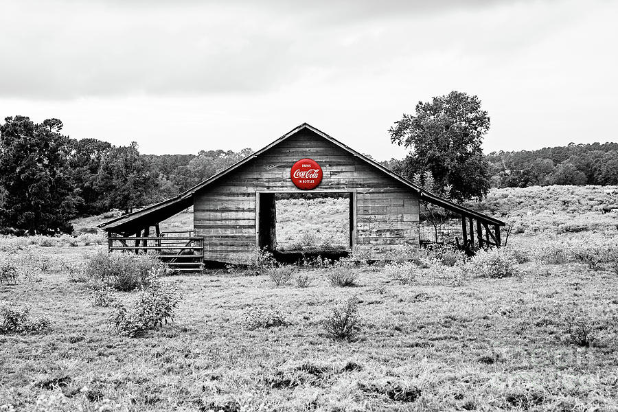 Barn Photograph - Coca Cola Barn - selective color by Scott Pellegrin