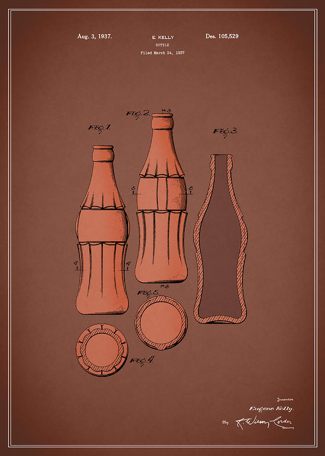 Nature Photograph - Coca Cola Bottle Patent 1937 by Mark Rogan