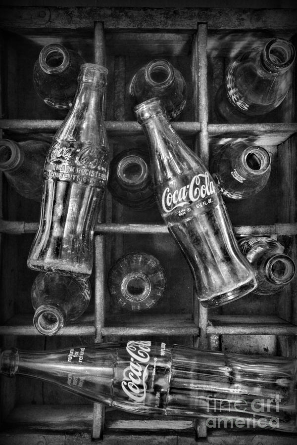 Coca Cola Bottles in Black and White Photograph by Paul Ward