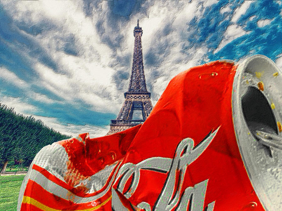 Eiffel Tower Painting - Coca-Cola Can Trash Oh Yeah - And The Eiffel Tower by Tony Rubino