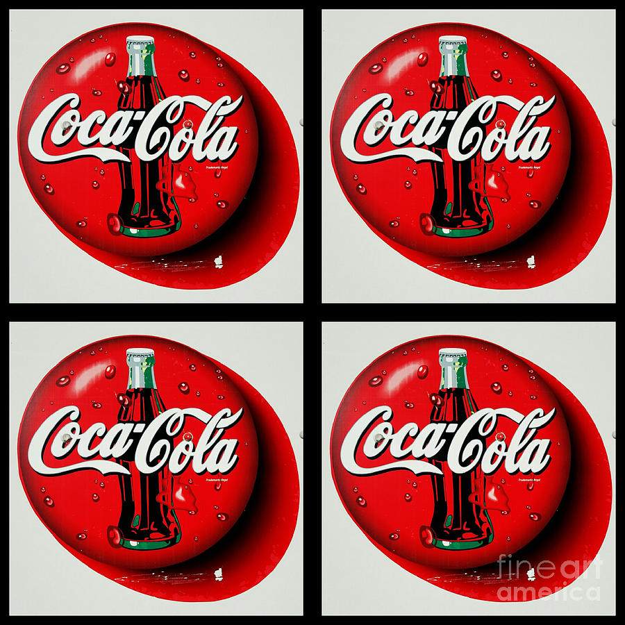 Coca Cola Iconic Button Logo Tile - Black Border Photograph by Scott D ...