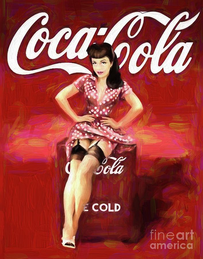 Coca Cola Pin-Up Painting by Steven Parker