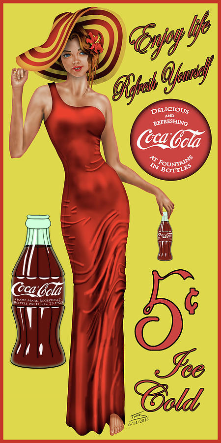 Michelangelo Drawing - Coca Cola Red by Troy Brown