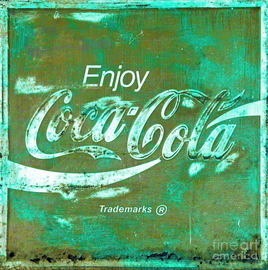 Coca Cola Sign Rustic Teal Photograph by Lone Palm Studio