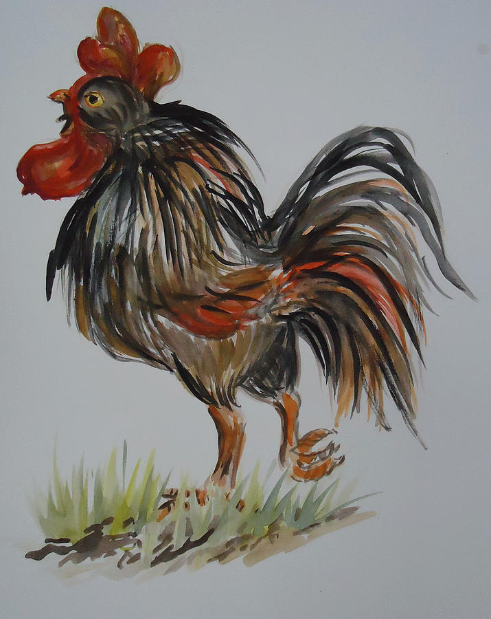 Cock-A-Doodle-Do Painting by Charme Curtin