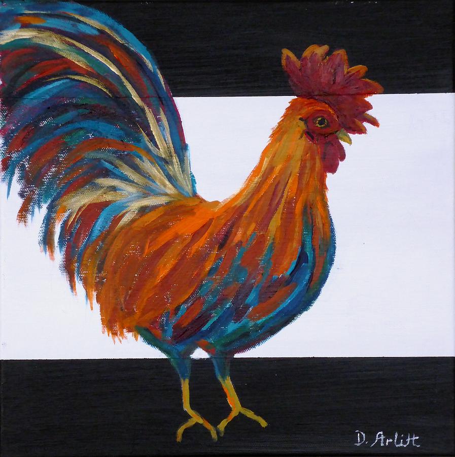 Cock-a-doodle-doo Painting by Diane Arlitt
