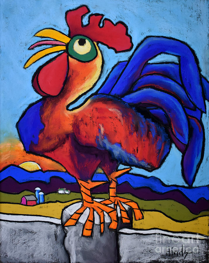 Rooster Drawing - Cock A Doodle Doo by David Hinds
