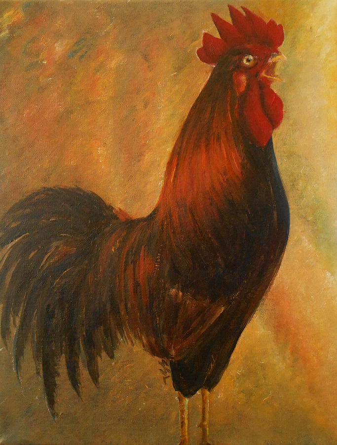Cock A Doodle Doo Painting by Jane See