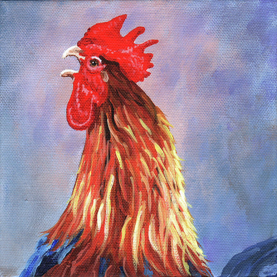 Cock-a-doodle-doo Painting by Timithy L Gordon