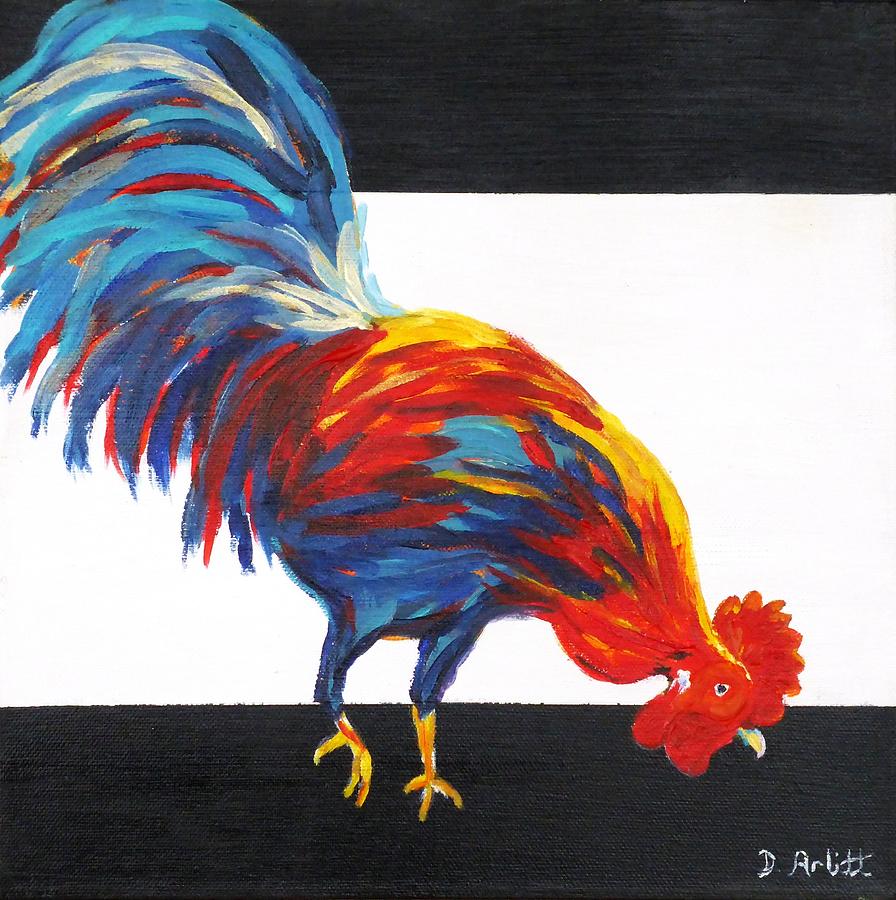 Cock-a-doodle-doo-too Painting by Diane Arlitt
