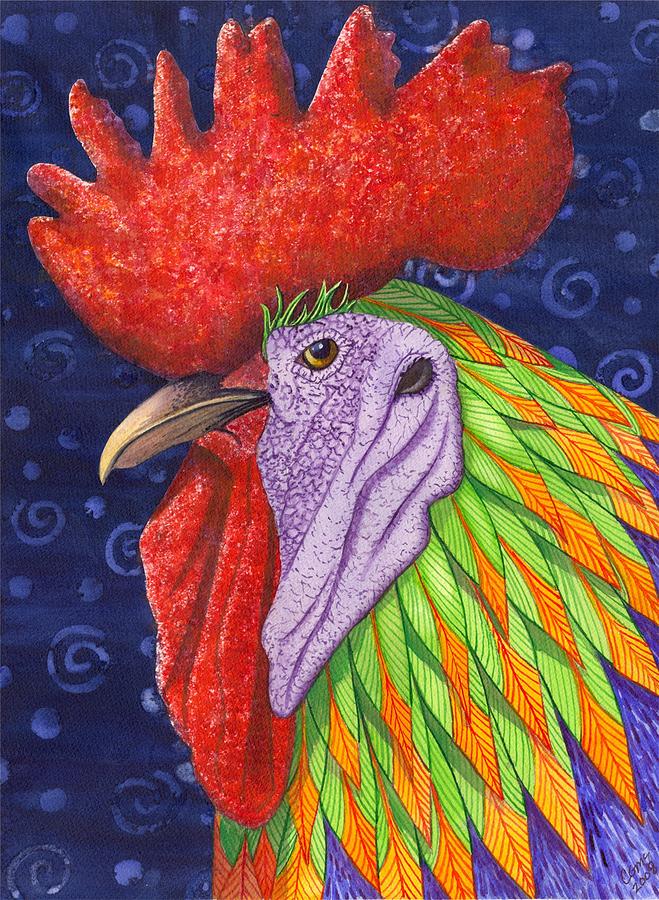 Cock a Doodle Dude III Painting by Catherine G McElroy Cock a Doodle Dude III Painting by Catherine G McElroy