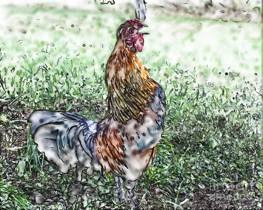Cockadoodledoo Rooster Digital Art by Smilin Eyes Treasures