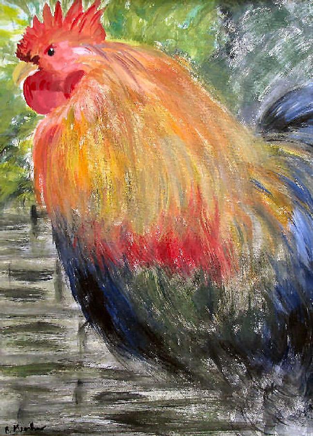 Rooster Painting - Cockerel by Barbara Giordano