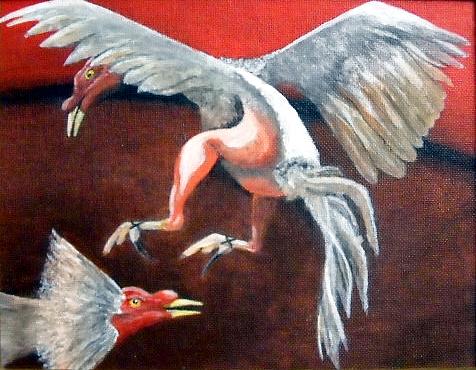 Cockfight Painting by Edwin Alverio
