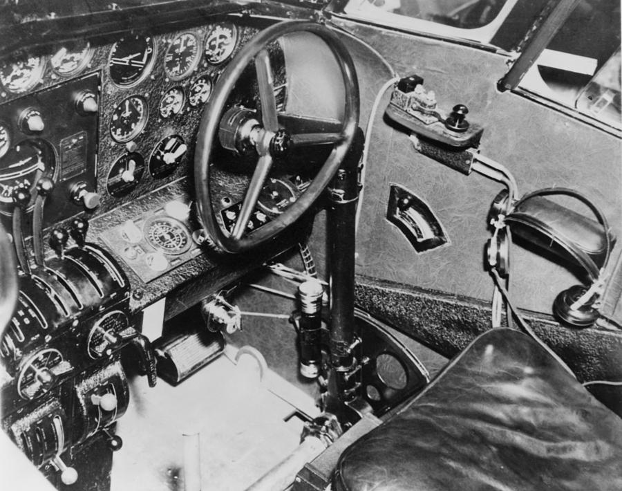 Transportation Photograph - Cockpit Of Amelia Earharts Plane by Everett