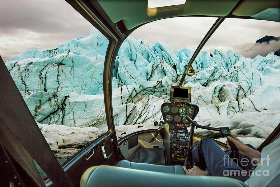 Cockpit on glacier Pyrography by Benny Marty