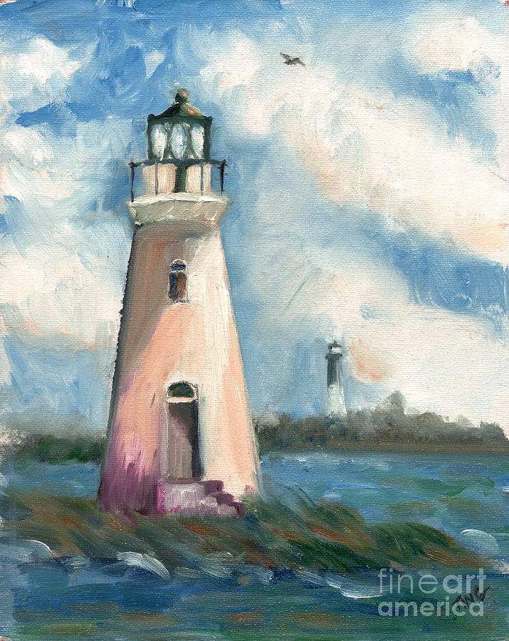 Cockspur Lighthouse at Fort Pulaski Painting by Doris Blessington