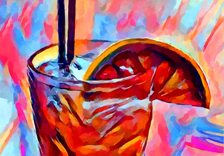 Cocktail 2 Watercolor Painting by Chris Butler