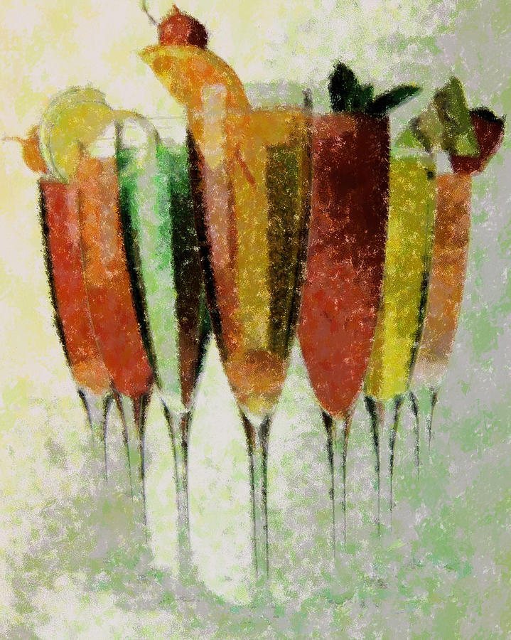 Cocktail Impression Digital Art by Florene Welebny