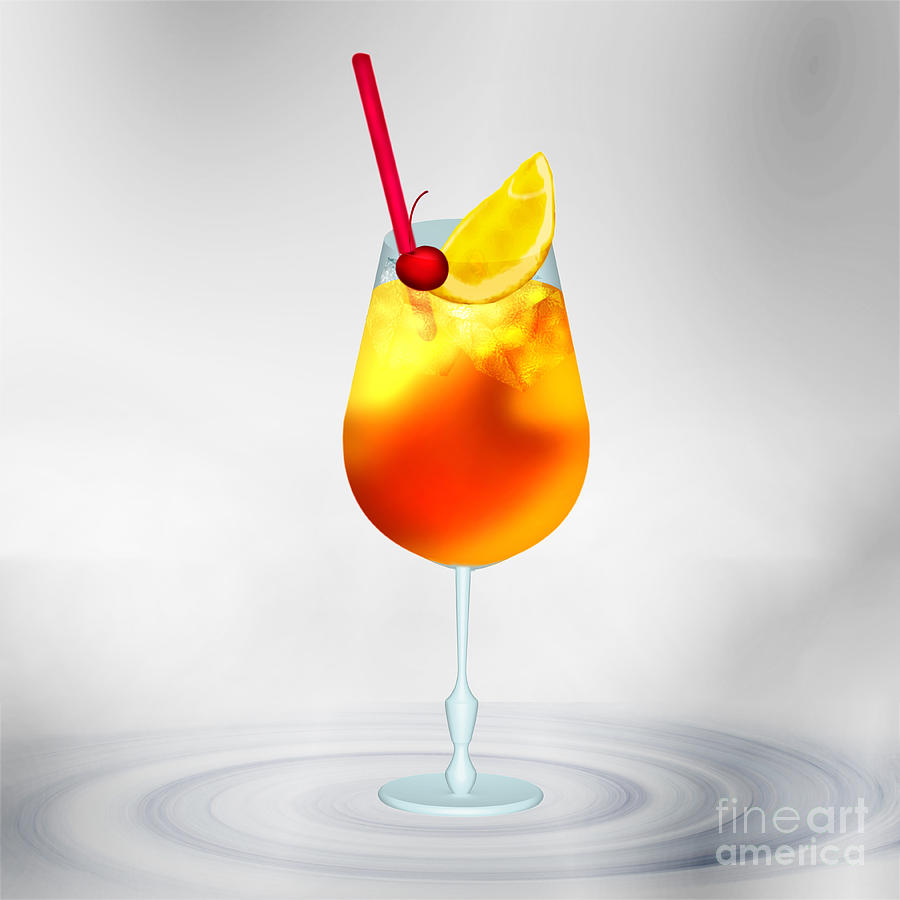 Cocktail Lime Cherry Digital Art by Gina Koch