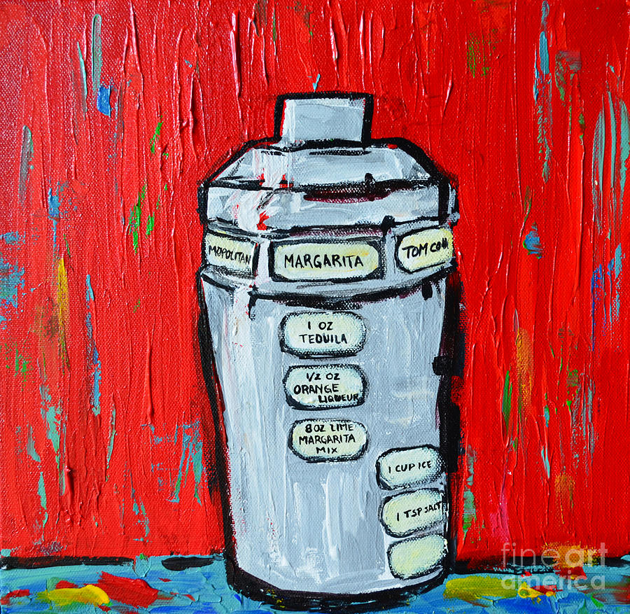 Cocktail Shaker - Margarita - Bottoms Up Painting by Patricia Awapara