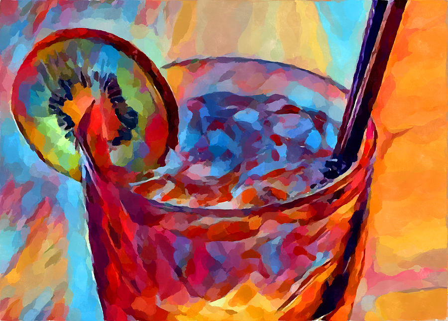 Cocktail Watercolor Painting by Chris Butler