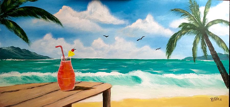 Cocktails on the Beach Painting by Rich Fotia - Fine Art America