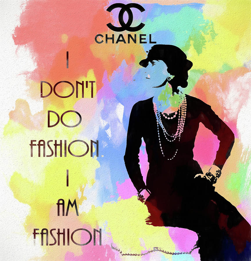 Coco Chanel Colorful Fashion Quote Mixed Media by Dan Sproul
