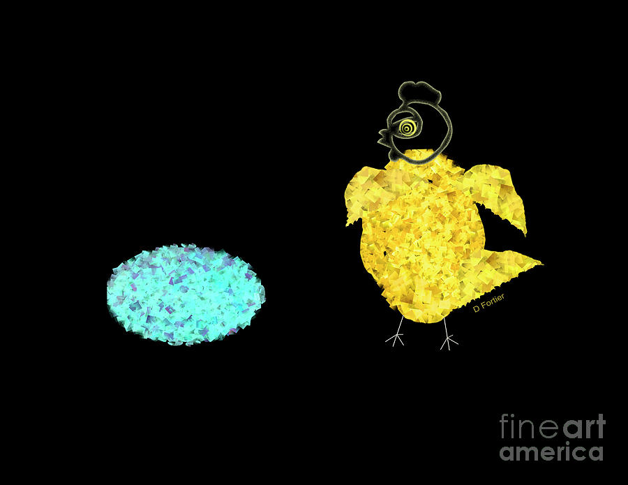 Egg Digital Art - Coco et Cocotte by Dominique Fortier Egg Digital Art - Coco et Cocotte by Dominique Fortier