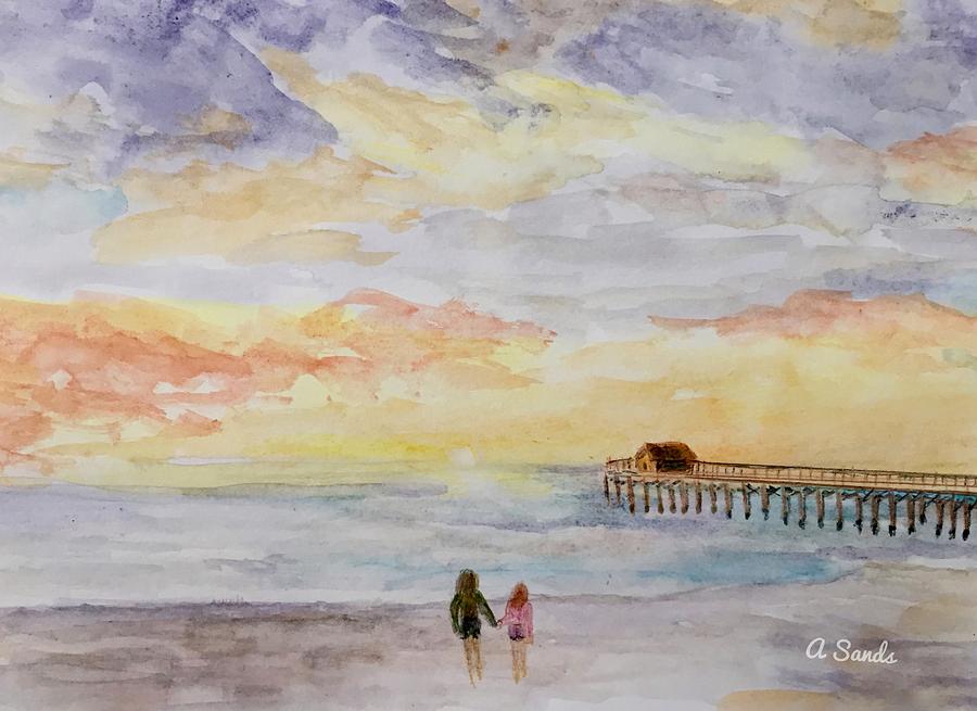 Cocoa Beach Sunrise Painting by Anne Sands