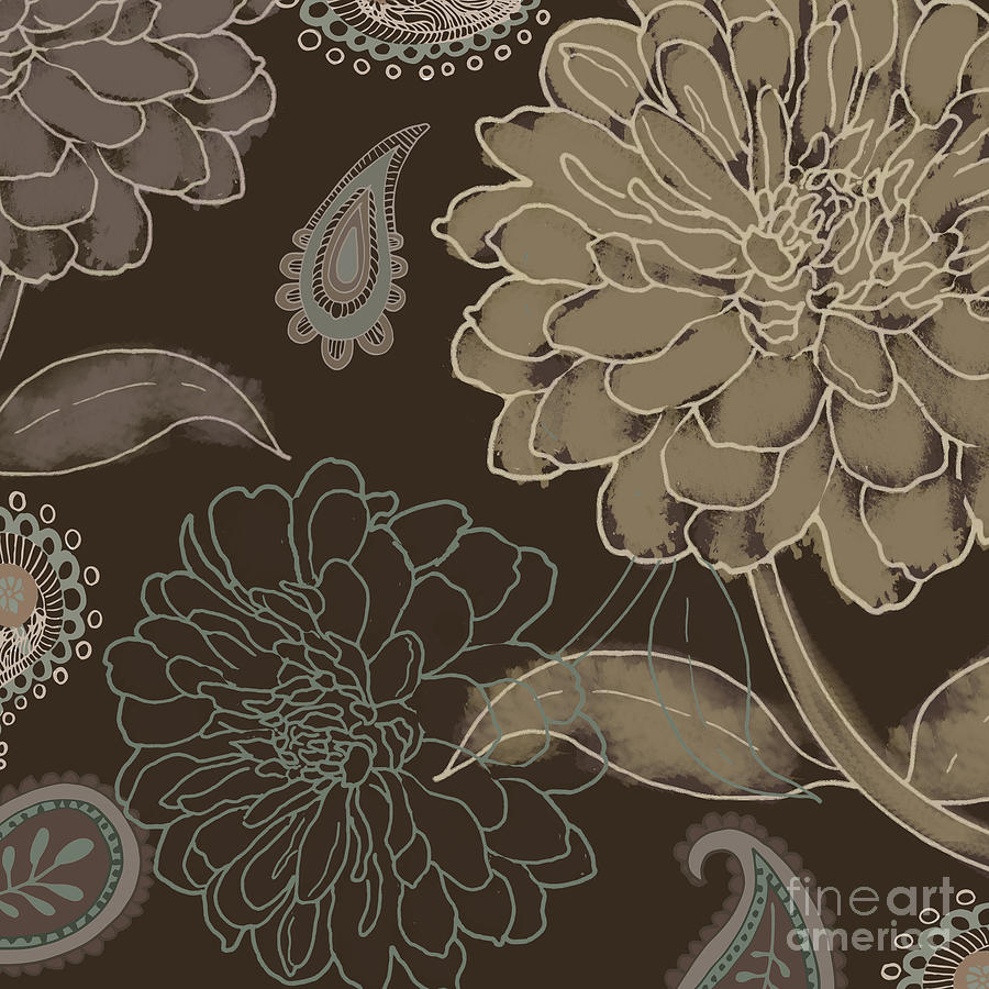 Flower Painting - Cocoa Paisley II by Mindy Sommers